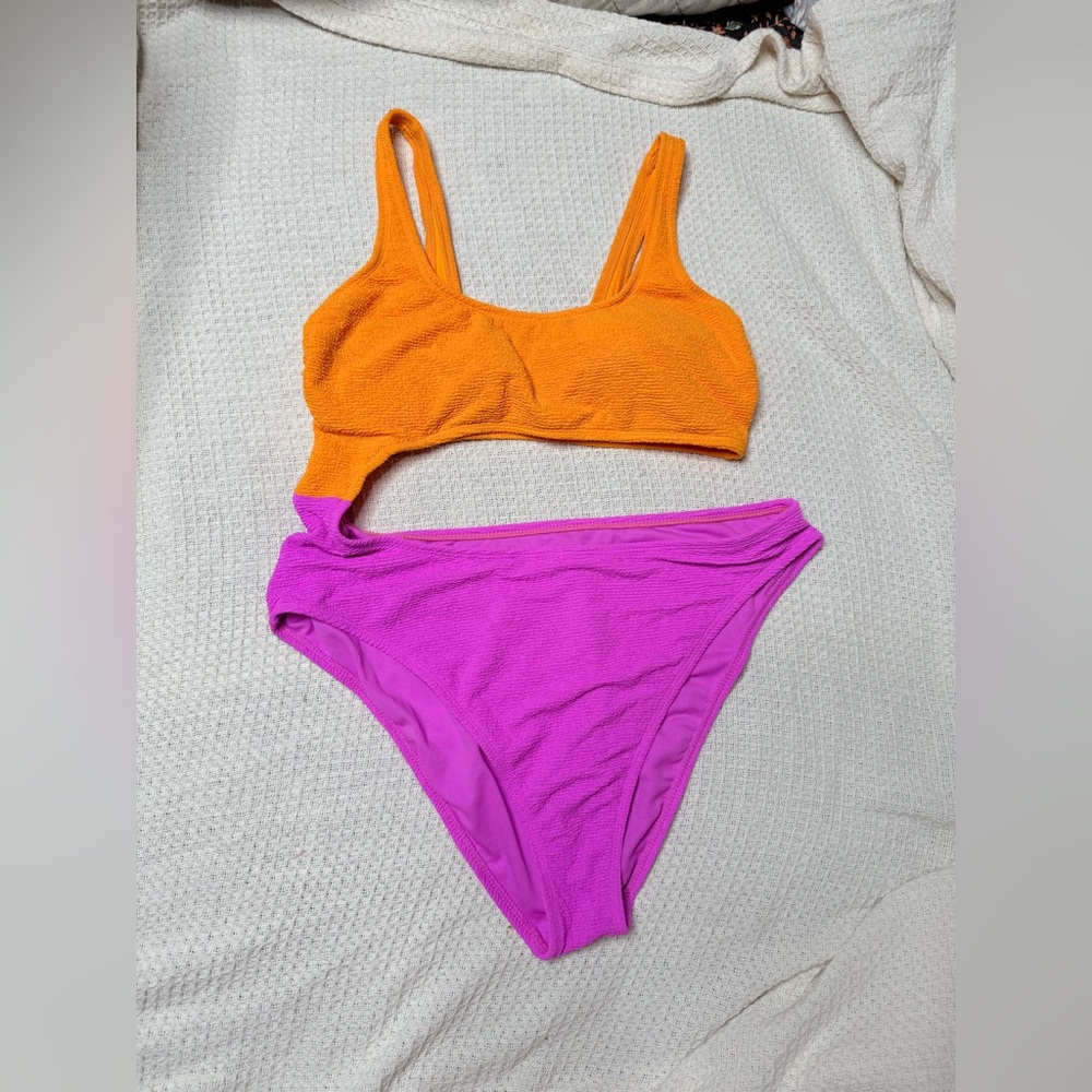 Wild Fable Bright Orange and Pink Bikini